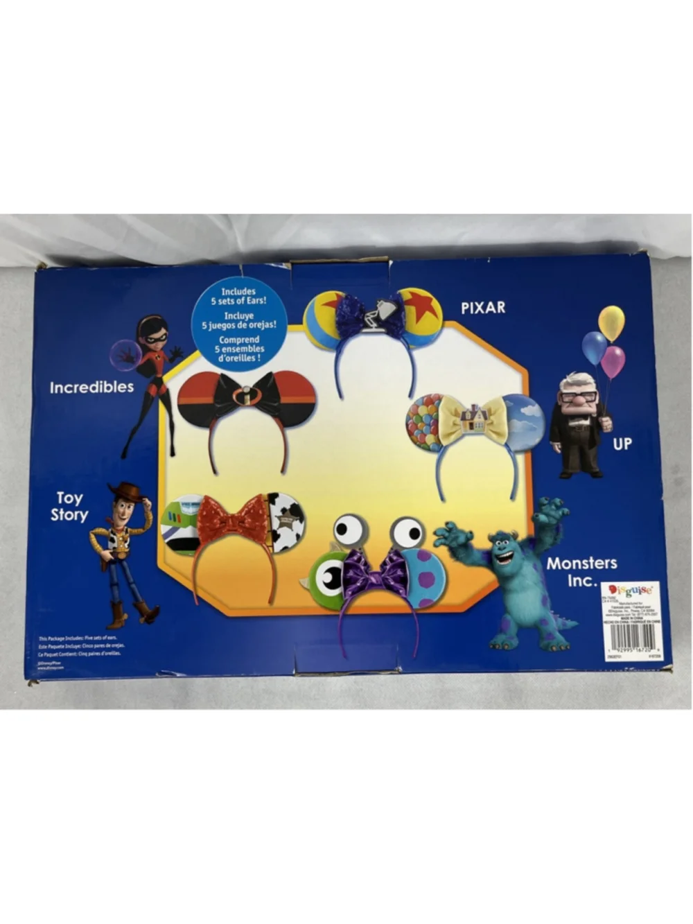 Disguise Disney Pixar Costume Ear Set 5 pc Monsters Inc Toy Story Incredibles UP